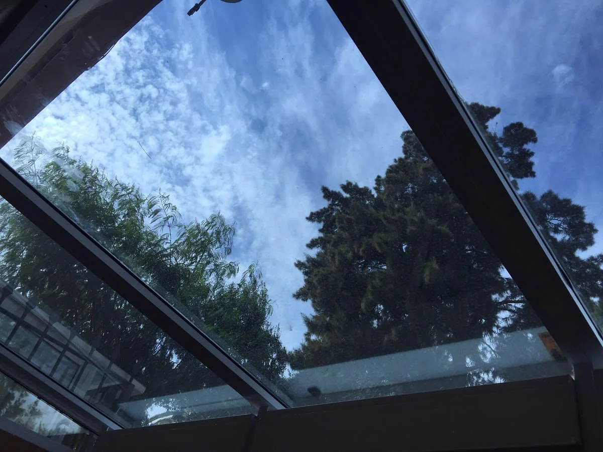 Solar control film on a glazed pergola roof in Estepona